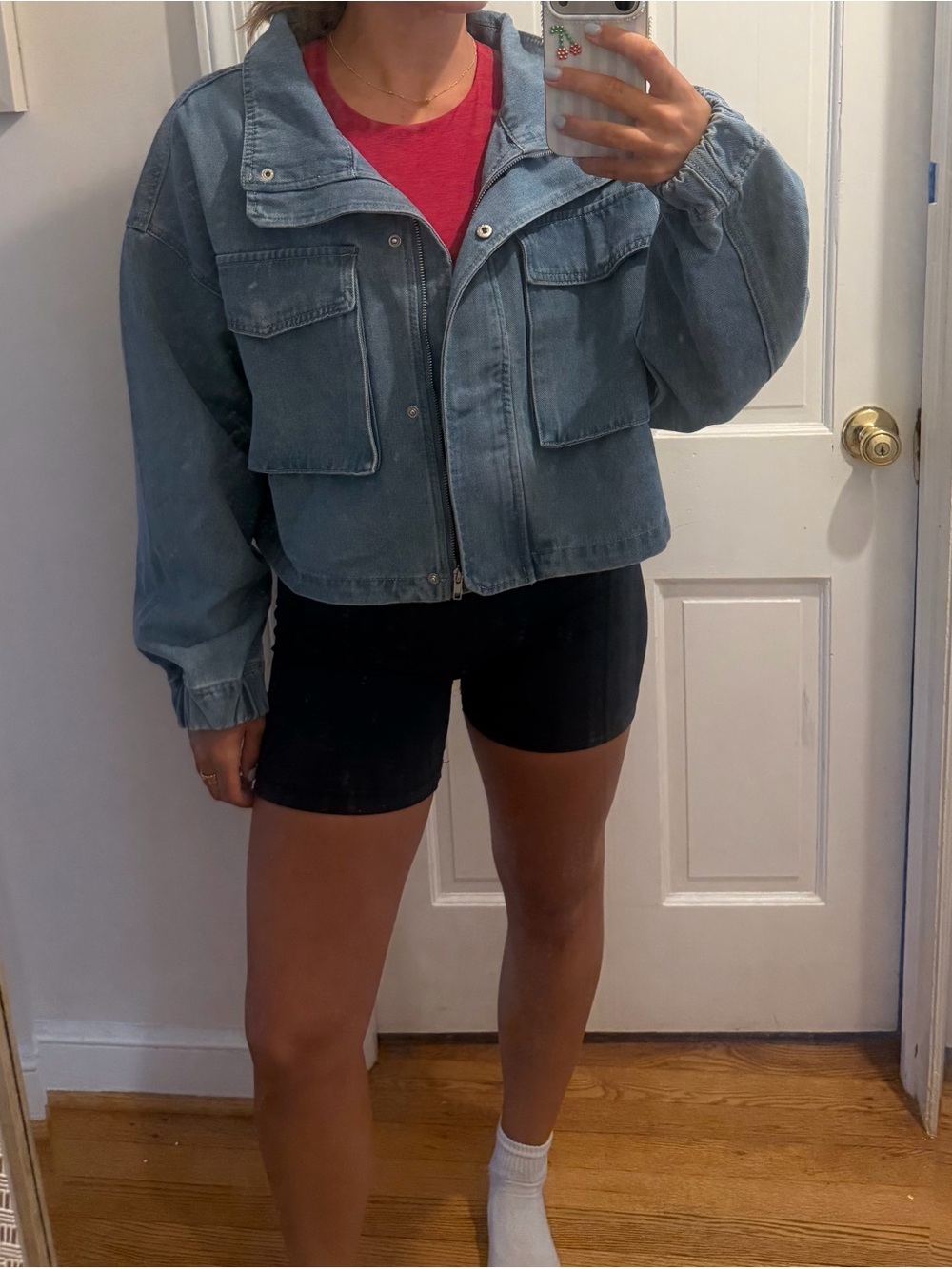 Wishlist Light Blue Cropped Denim Utility Jacket - Picture 2 of 2